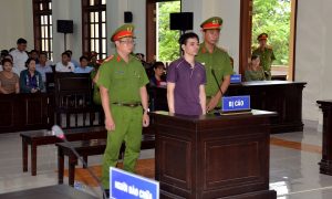 Environmental activist Nguyen Ngoc Anh was sentenced to six years in prison for ‘undermining’ the government in Facebook posts. Photograph: Vietnam News Agency/AFP/Getty Images