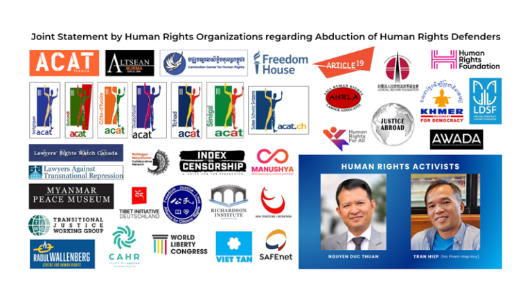 Vietnam must release Norwegian and Australian human rights defenders abducted in Cambodia