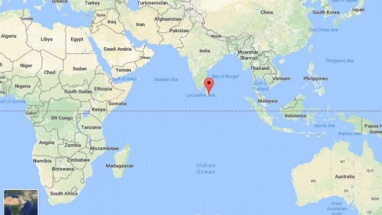 Vị trí chiến lược của cảng Hambantota mà Chính phủ Sri Lanka đã phải giao cho Trung Quốc khai thác trong vòng 99 năm để trừ nợ. Ảnh: Google map