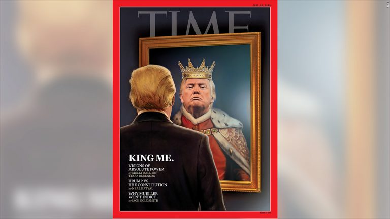 Tạp chí Time chế giễu Tổng thống Mỹ Donald Trump trên trang bìa. Ảnh: Time