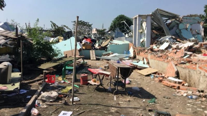 Cảnh tượng một góc khu vực sau khi nhà cầm quyền phá sập nhà dân khu vườn rau Lộc Hưng đầu tháng 1/2019. Ảnh: FB LM Lê Ngọc Thanh