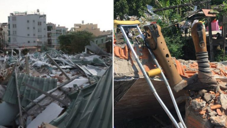 Hoang tàn đổ nát sau vụ nhà cầm quyền san bằng nhà cửa, tài sàn của người dân khu Vườn rau Lộc Hưng ngày 4 và 8/1/2019.