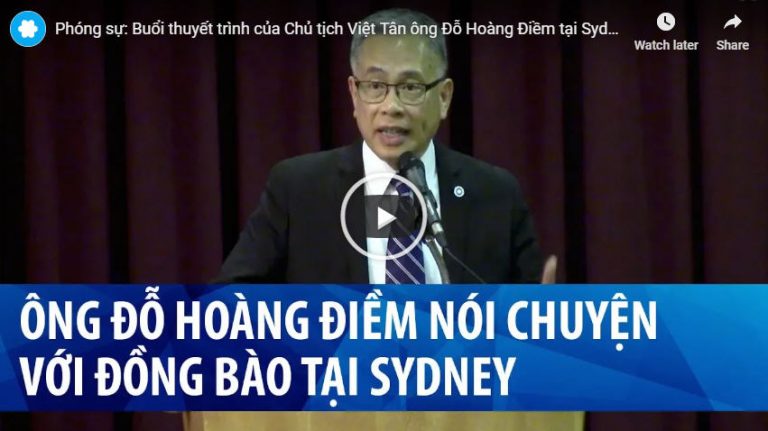 Chủ Tịch Việt Tân nói chuyện tại Sydney 13/4/2019