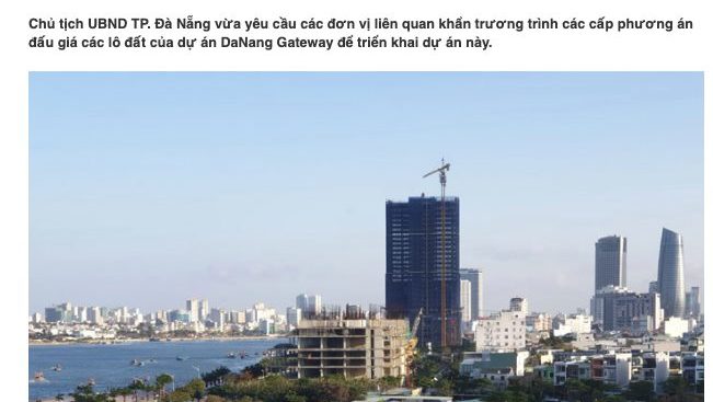 Chính quyền Thành phố Đà Nẵng lên kế hoạch đấu giá công khai khu đất đắt giá nhất thành phố thay vì chỉ định nhà đầu tư. Ảnh: FB Nguyen Anh Tuan
