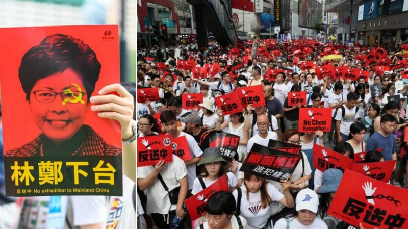 Hàng chục ngàn người Hong Kong biểu tình ra tối hậu thư bốn điểm cho Đặc Khu Trưởng Carrie Lam hôm 18 tháng Sáu,2019.