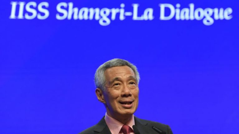 Thủ Tướng Singapore Lý Hiển Long tại Đối Thoại Shangri-La 2019.