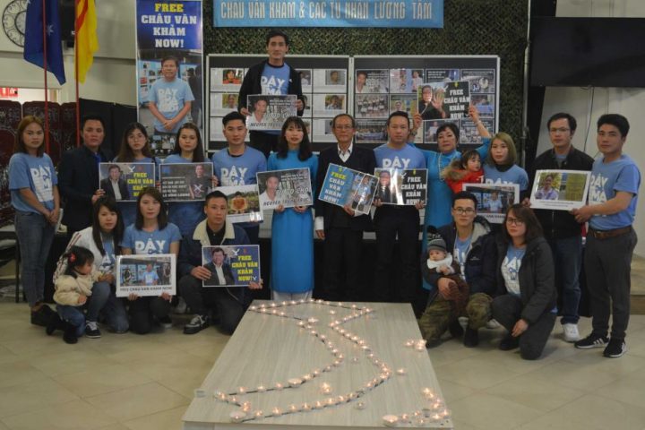Thành viên cộng đồng người Việt kêu gọi trả tự do cho ông Khảm. Ảnh: Erin Handley - ABC News