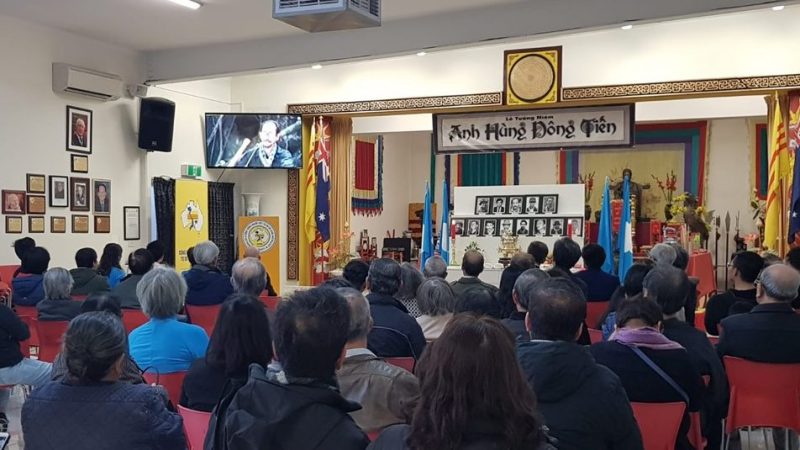 Lễ tưởng niệm 32 năm Anh Hùng Đông Tiến do Cơ sở Đảng Việt Tân Melbourne tổ chức hôm 25 tháng Tám,2019 tại Đền Thờ Quốc Tổ - Trụ sở sinh hoạt Cộng Đồng Người Việt Tự Do tiểu bang Victoria, Úc Châu. Ảnh: Việt Tân Melbourne
