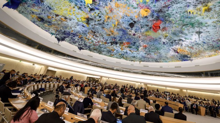 Một phiên họp của Hội Đồng Nhân Quyền Liên Hiệp Quốc tại trụ sở của Liên Hiệp Quốc ở Geneva hôm 5 tháng Mười Một, 2018. Ảnh: RFA