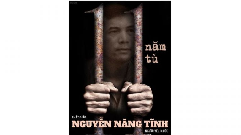 Thầy giáo Nguyễn Năng Tĩnh bị nhà cầm quyền trù dập với án 11 năm tù hôm 15/11/2019. Ảnh: FB Nguyễn Hoàng-Thanh Tâm