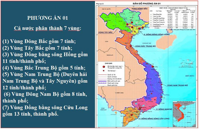 Bộ Kế Hoạch và Đầu Tư Việt Nam đề xuất thành lập, chia lại các tỉnh thành vào 7 vùng kinh tế xã hội.