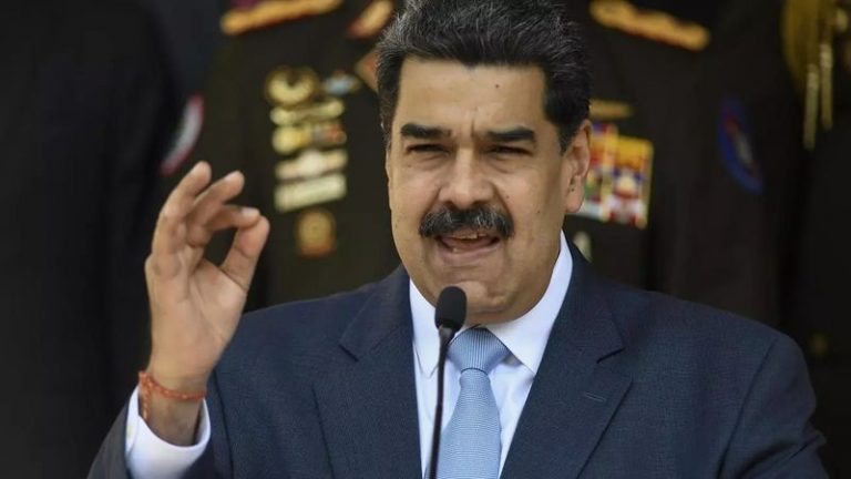 Tổng Thống Venezuela Nicolas Maduro trong một cuộc họp báo tại Caracas, hồi tháng Ba 2020. Ảnh: AP /Matias Delacroix