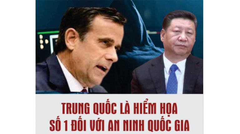 Trung Quốc là hiểm họa số 1 đối với an ninh quốc gia, theo John Ratcliffe, Giám đốc Cơ quan Tình báo Quốc gia Hoa Kỳ. Ảnh: FB Việt Tân