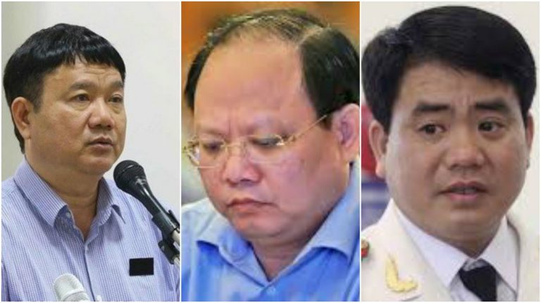 Ba quan chức tham nhũng gộc đều ở vị trí rất cao trong hệ thống đảng và nhà nước CSVN: (từ trái) Đinh La Thăng, Tất Thành Cang, Nguyễn Đức Chung.