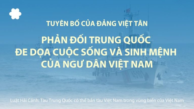 Đảng Việt Tân phản đối Luật Hải Cảnh của Trung Quốc
