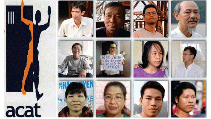 Tổ chức ACAT vận động kêu gọi trả tự do cho tù nhân lương tâm Việt Nam. Ảnh: RFA