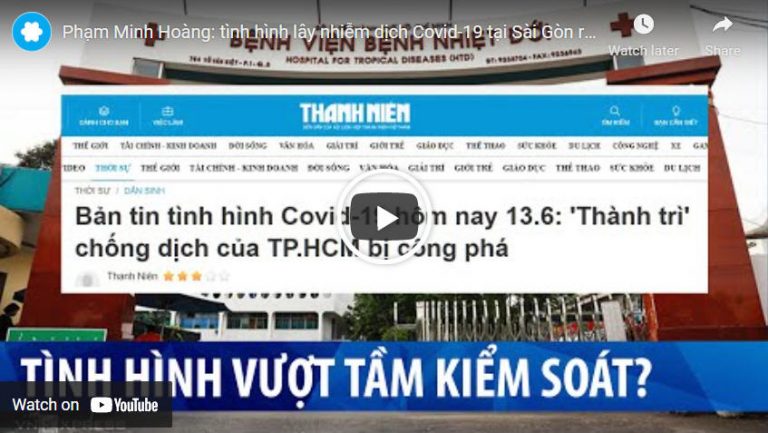 Tình hình dịch Covid-19 tại thành phố Sài Gòn vượt tầm kiểm soát. Ảnh: Youtube Việt Tân