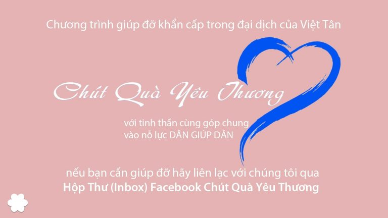 Chương trình giúp đỡ khẩn cấp 'Chút Quà Yêu Thương" do đảng Việt Tân thực hiện. Ảnh: FB Chút Quà Yêu Thương
