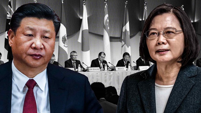 Chủ Tịch Trung Quốc Tập Cận Bình (trái) và Tổng Thống Đài Loan Thái Anh Văn.