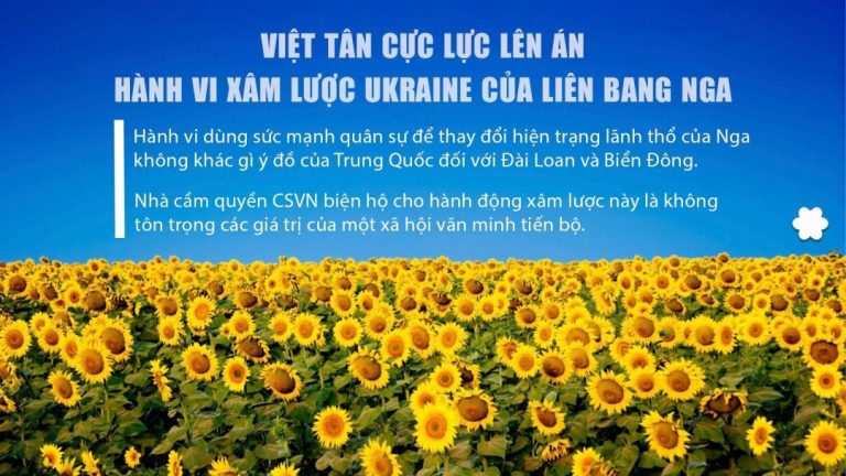Bản Lên Tiếng: Việt Tân cực lực lên án hành vi xâm lược Ukraine của Liên Bang Nga