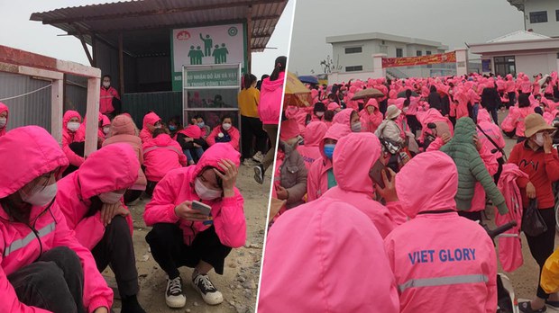 5.000 công nhân công ty Việt Glory ở Nghệ An đình công từ ngày 7/2/2022 đòi tăng lương cơ bản và các khoản trợ cấp. Đến ngày 14/2, các công nhân đã làm việc trở lại sau khi các yêu sách được công ty giải quyết thỏa đáng. Ảnh: Internet