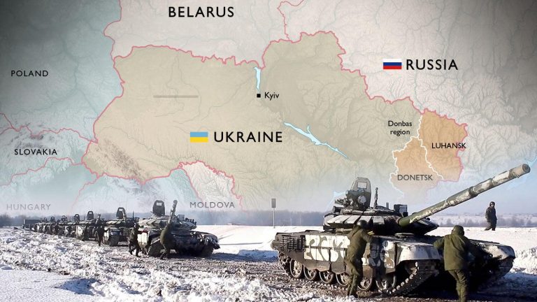 Nga tấn công xâm lược Ukraine, ngày 24/2/2022. Ảnh: The Times