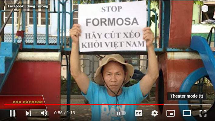 Nhà hoạt động Trương Văn Dũng. Ảnh: Youtube VOA