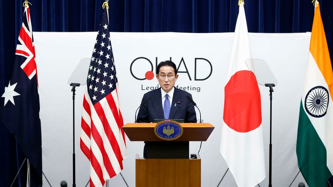 Thủ Tướng Nhật Bản Fumio Kishida trong cuộc họp báo sau cuộc họp của Bộ Tứ - Quad, tại Tokyo, Nhật Bản, ngày 24/05/2022. Ảnh: AP - Kiyoshi Ota