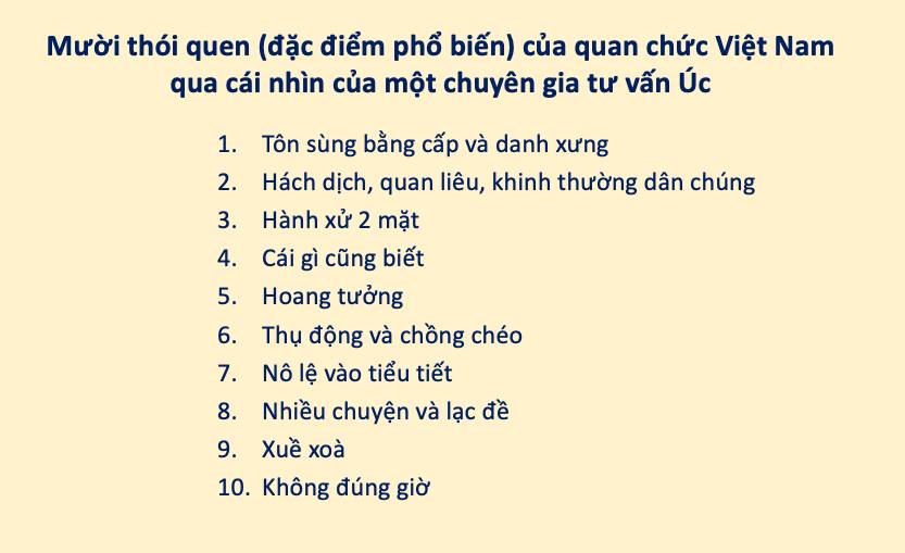 10 thói quen của quan chức CSVN. Ảnh: FB Nguyễn Tuấn