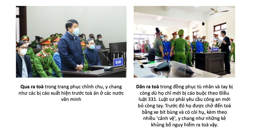 Quan và dân khác nhau khi ra tòa. Ảnh: FB Nguyễn Tuấn