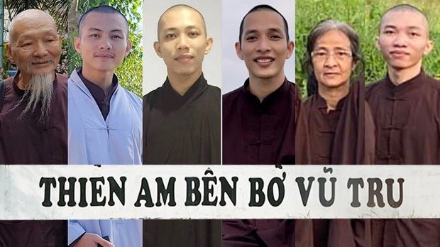 Sáu người bị khởi tố trong vụ Tịnh Thất Bồng Lai. Ảnh: FBNV/RFA edited
