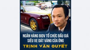 Đấu giá siêu xe dát vàng tịch biên của ông chủ FLC Trịnh Văn Quyết. Ảnh: FB Việt Tân