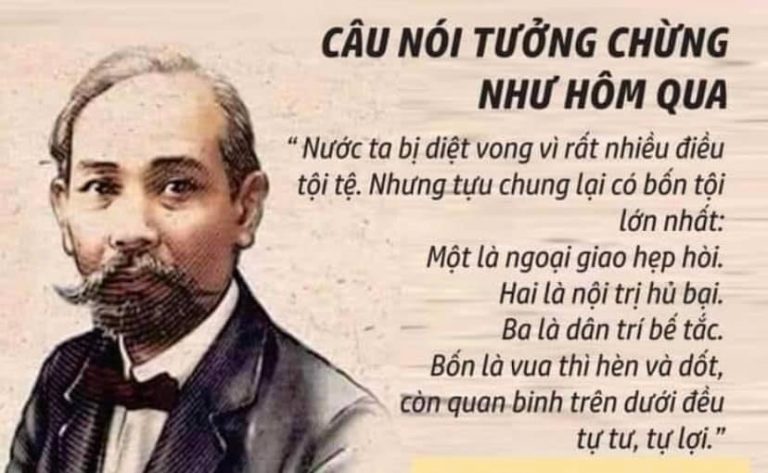 Câu nói nổi tiếng của cụ Phan Châu Trinh thời thực dân Pháp đô hộ, xem ra vẫn ứng nghiệm với thực trạng nước ta hôm nay. Nguồn: FB Nguyễn Tuấn