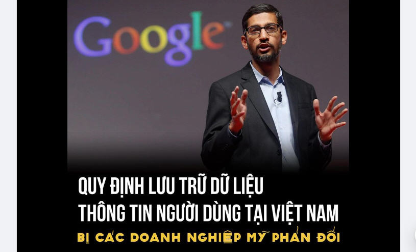 Sundar Pichai, Giám Đốc Điều Hành Google. Ảnh: FB Việt Tân
