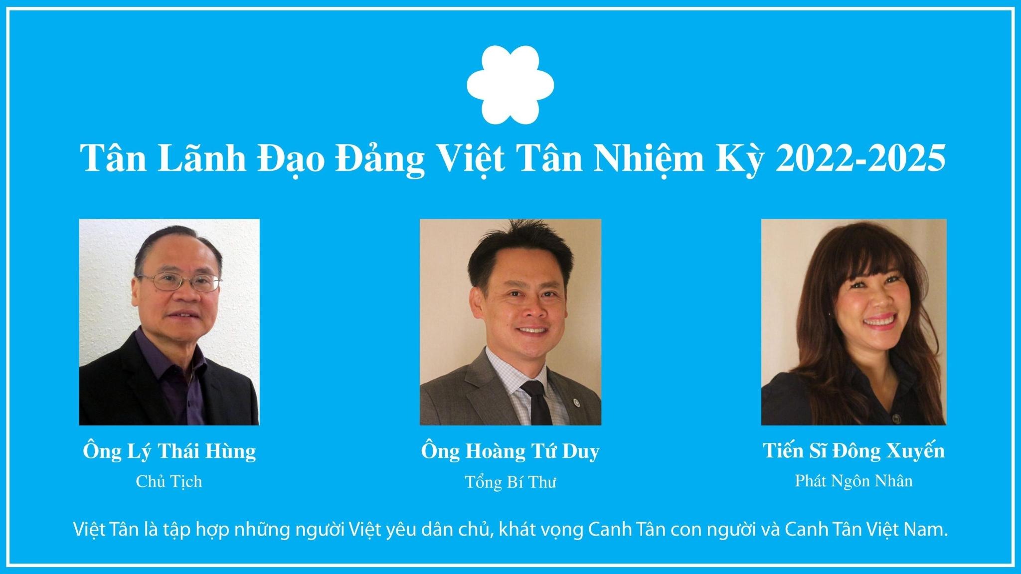 Tân Lãnh Đạo Đảng Việt Tân nhiệm kỳ 2022-2025. Ảnh: Việt Tân
