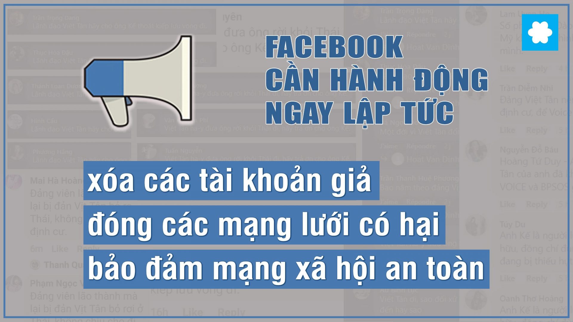 Việt Tân báo động - Mạng lưới dư luận viên tấn công xã hội dân sự Việt Nam: Facebook phải hành động. Ảnh: Việt Tân