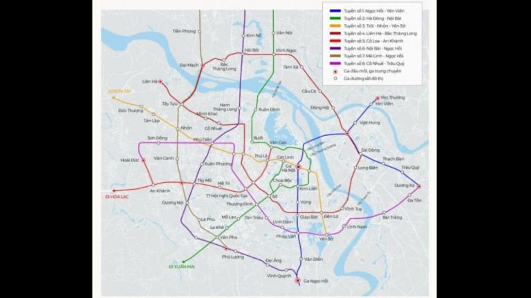 Bản đồ hệ thống metro Hà Nội. Ảnh: Hà Nội Metro