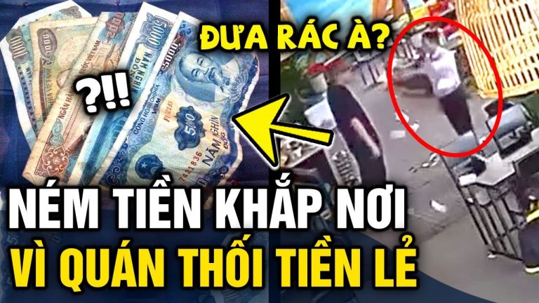 Một quan chức cấp phó phòng ở Đà Nẵng ném tiền tung tóe vì được quán thối tiền lẻ. Ảnh: Youtube