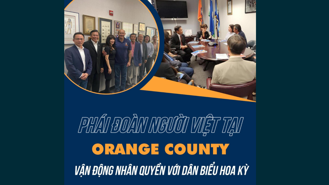 Phái đoàn gồm nhiều tổ chức trong cộng đồng người Việt tại Orange County, Miền Nam California, Hoa Kỳ tiếp xúc, vận động Dân Biểu Young Kim (Cộng Hòa) và DB Lou Correa (Dân Chủ) hôm 9/12 nhân Ngày Quốc Tế Nhân Quyền 2022.