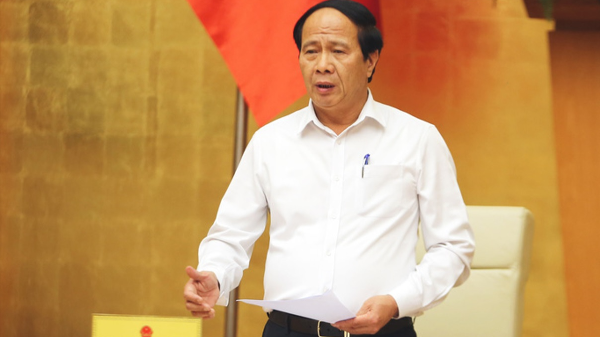 Phó Thủ Tướng CSVN Lê Văn Thành phát biểu trong một buổi họp hồi tháng 7/2022. Ảnh: web Chính Phủ