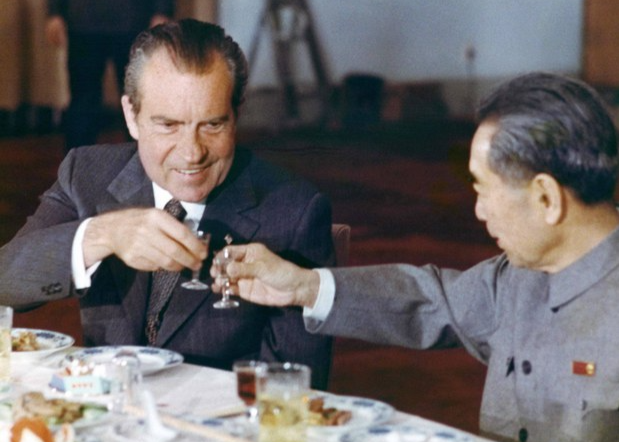 Tổng thống Hoa Kỳ Richard Nixon thăm Trung Quốc năm 1972. Ảnh: The White House / National Archives