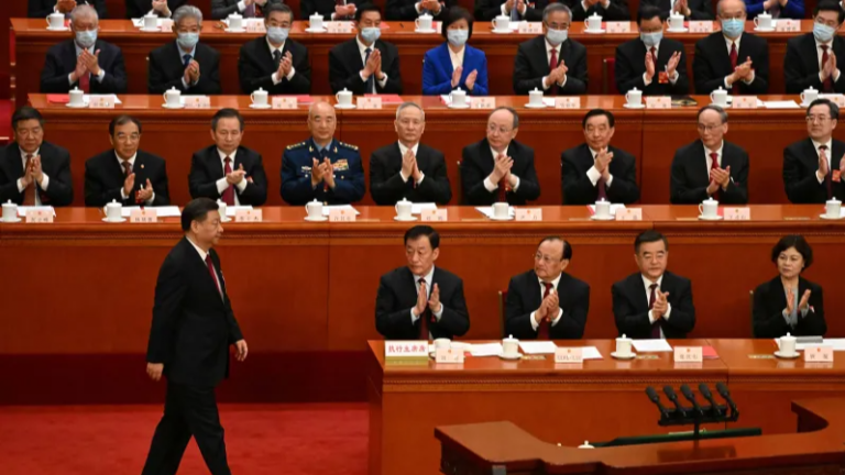 Tập Cận Bình trong phiên bế mạc Quốc Hội Trung Quốc, tháng 3/2023. Ảnh: Noel Celis/ Reuters