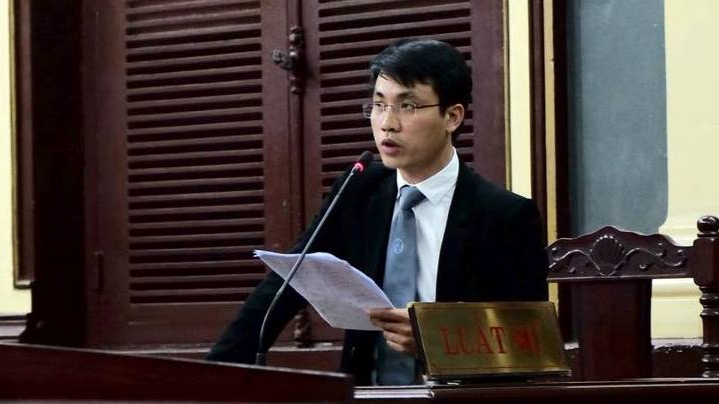 Luật sư Ngô Anh Tuấn trong một lần tranh luận biện hộ cho thân chủ trước tòa trước đây. Ảnh: Internet