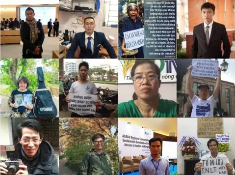 Một số nhà hoạt động tiêu biểu đang bị chính quyền Việt Nam cầm tù. Ảnh: HRW