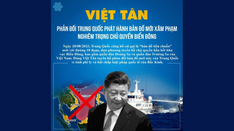 Đảng Việt Tân phản đối Trung Quốc công bố bản đồ mới với đường 10 đoạn xâm phạm nghiêm trọng chủ quyền của Việt Nam ở Biển Đông
