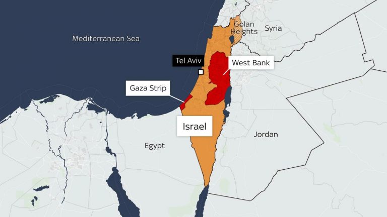 Do Thái nằm gọn giữa các nước Ả Rập. Ảnh: Sky News