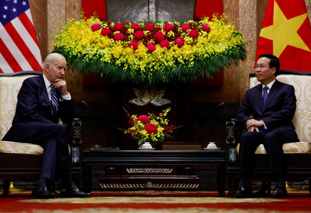 Tổng thống Mỹ Joe Biden gặp Chủ tịch nước Võ Văn Thưởng hồi tháng 9/2023. Ảnh: Reuters