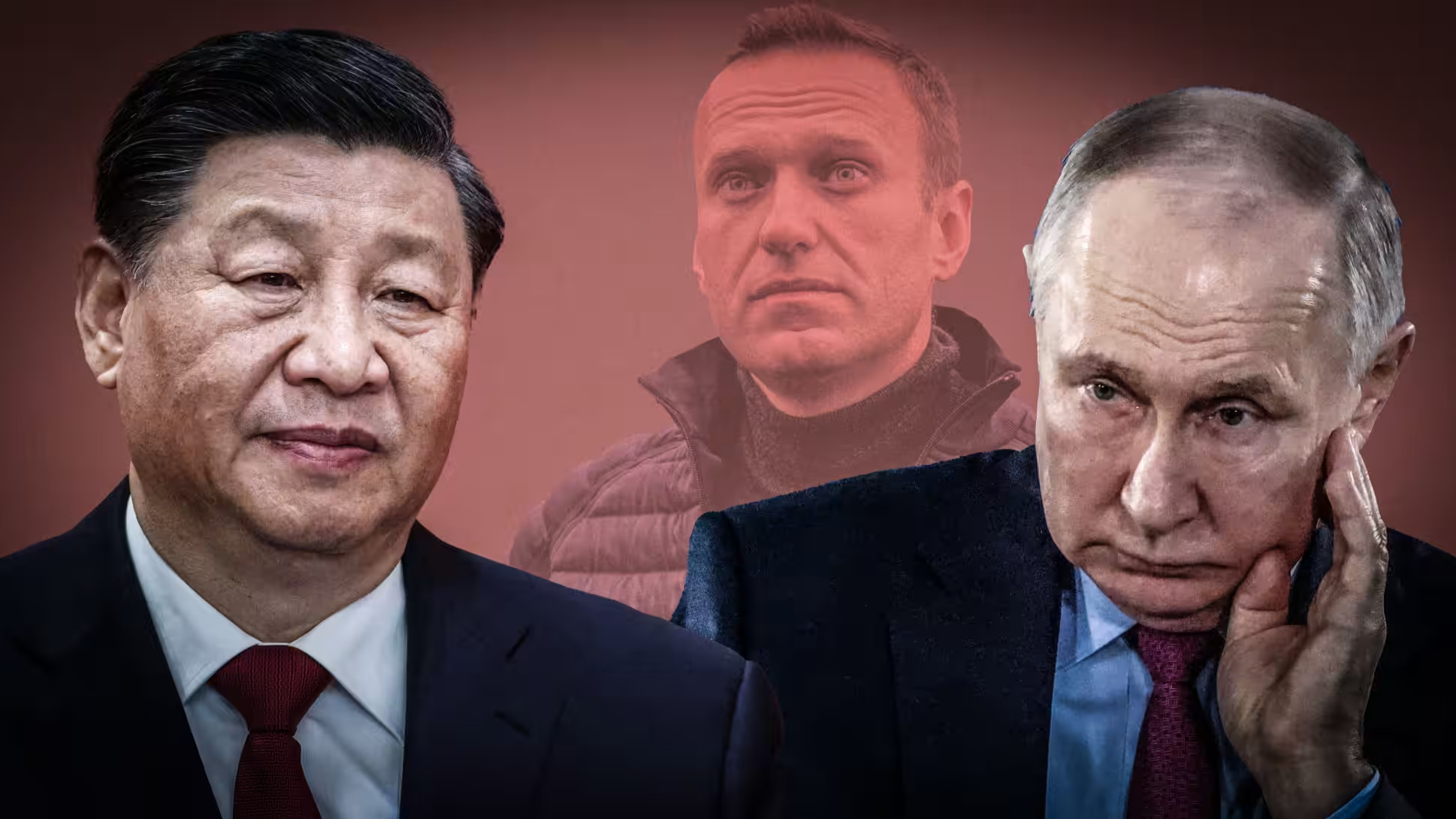 Từ trái: Tập Cận Bình, nhà đối lập Nga Alexei Navalny và Putin. Tập và Putin cùng chơi trò chơi chính trị: Không cho phép bất kỳ bất đồng chính kiến. Ảnh: Getty Images & Ryosuke Hinata - Nikkei edited