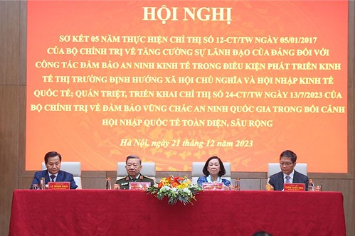 Ảnh chụp từ video, hội nghị "quán triệt và triển khai" Chỉ thị 24/CT-TW ngày 13/7/2023 tổ chức tại Hà Nội ngày 21/12/2023 