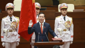Ông Võ Văn Thưởng tuyên thệ nhậm chức chủ tịch nước Việt Nam ngày 02/03/2023 trước Quốc Hội, Hà Nội, Việt Nam. Ảnh: AP - Nhan Huu Sang